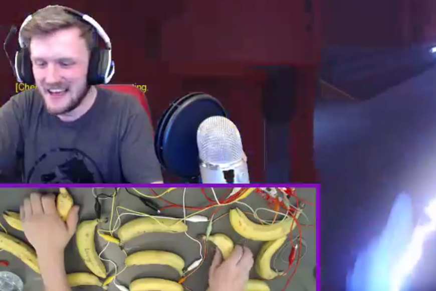 Streamer plays Overwatch with actual bananas