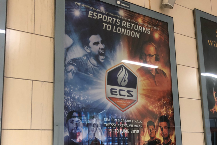 ECS ads appear in 65 London Underground stations as part of UK esports' biggest outdoor campaign