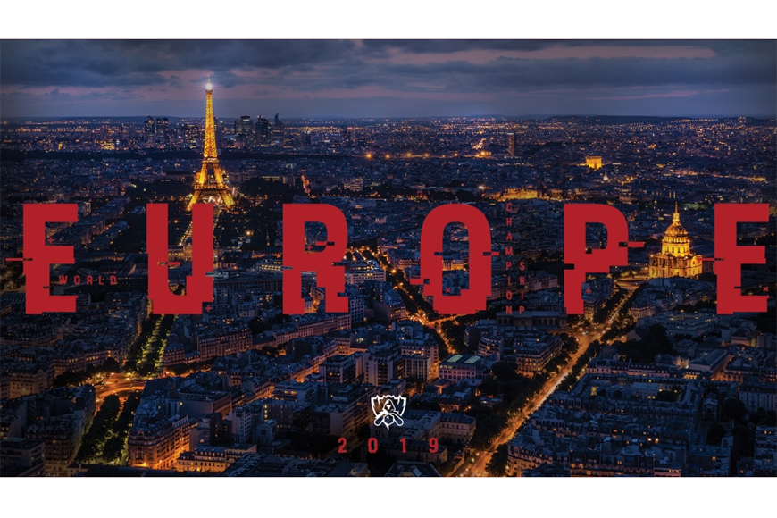 League of Legends Worlds 2019 trophy at the Eiffel Tower