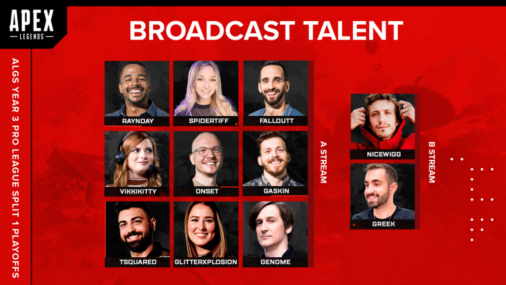 apex legends algs london split 1 broadcast talent