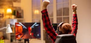 happy excited gamer