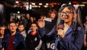 Yinsu on the mic at MSI 2023