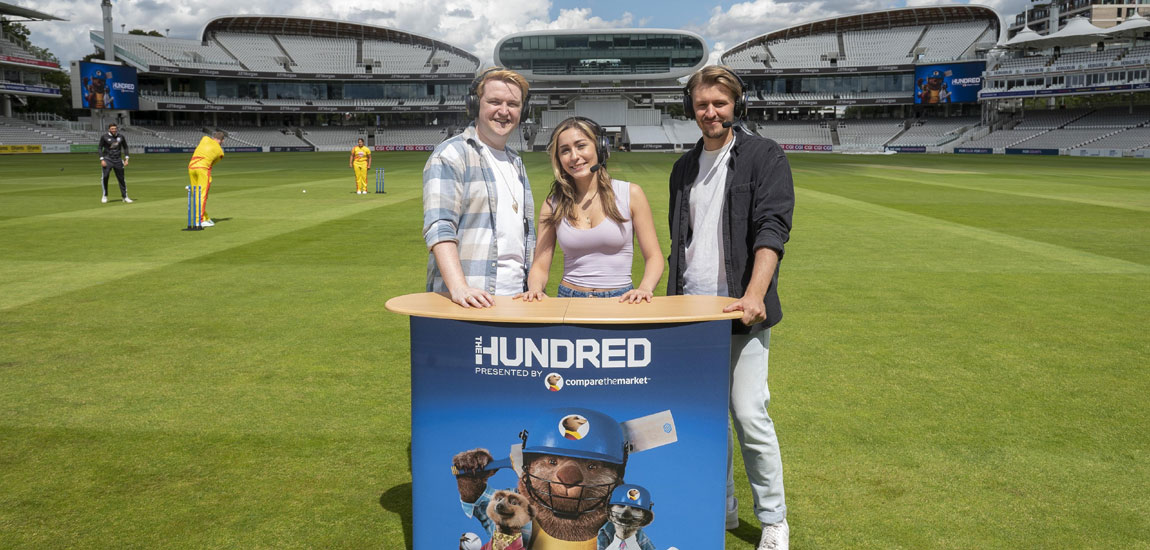 Gaming YouTubers and Compare the Meerkat characters announced as pundits at The Hundred cricket events in the UK