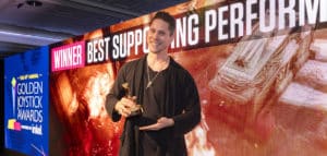 Astarion voice actor Neil Newbon at Golden Joystick Awards 2023