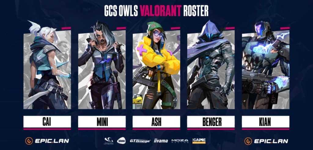 GCS Owls Valorant roster at Epic 41