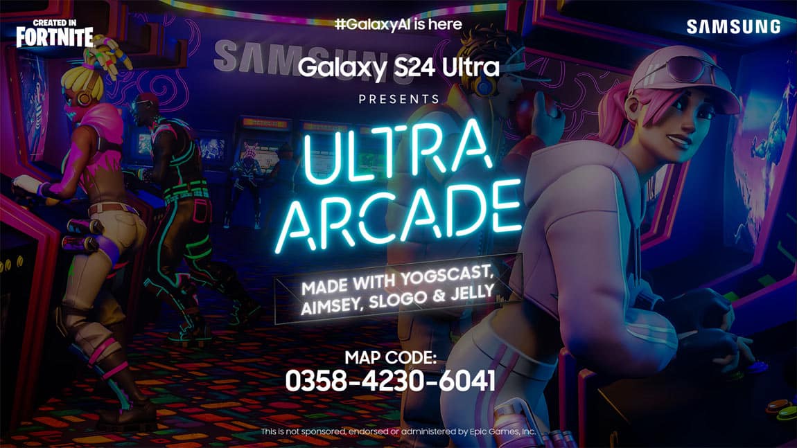 Samsung partners with Raheem Sterling, Aimsey, Yogscast and more to build Ultra Arcade in Fortnite Creative