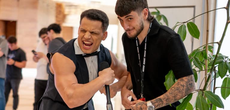 Tyler1 and Danny Aarons at the Esports World Cup 2024 opening ceremony