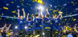 Mezii lifts IEM Cologne 2024 finals trophy - photo by Michal Konkol