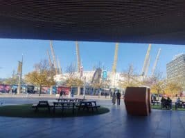 O2 Arena from the outside court