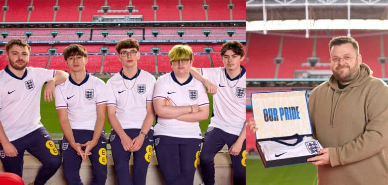 FIFAe England Rocket League team 2024 with Jeff Simpkins as team manager