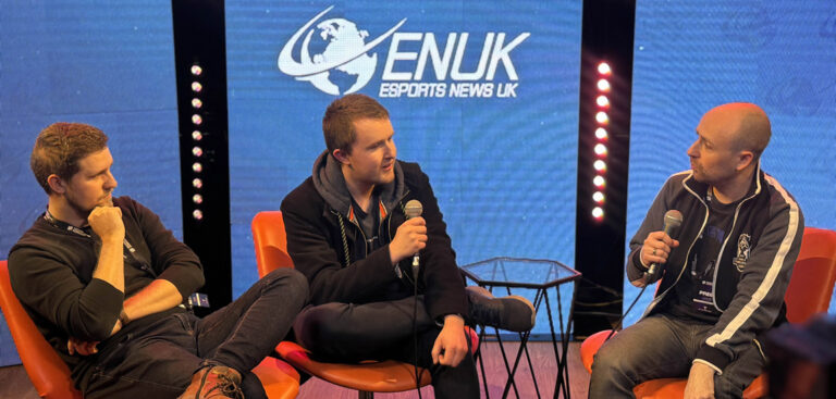 Leagues Media CEO Christian Henriksen and NLC Product Manager Frederik Hockauf interviewed by Esports News UK's Dom Sacco - photo by Tim Roberts-Biggs