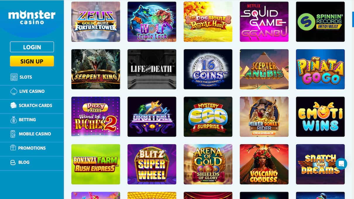 Monster Casino Non UK Casino