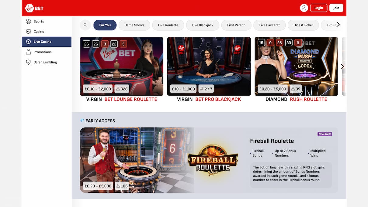 Virgin Bet Fast Withdrawal Casino