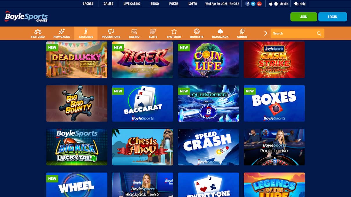 BoyleSports Fast Withdrawal Casino