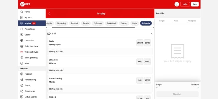 CSGO Betting Sites Virgin Bet