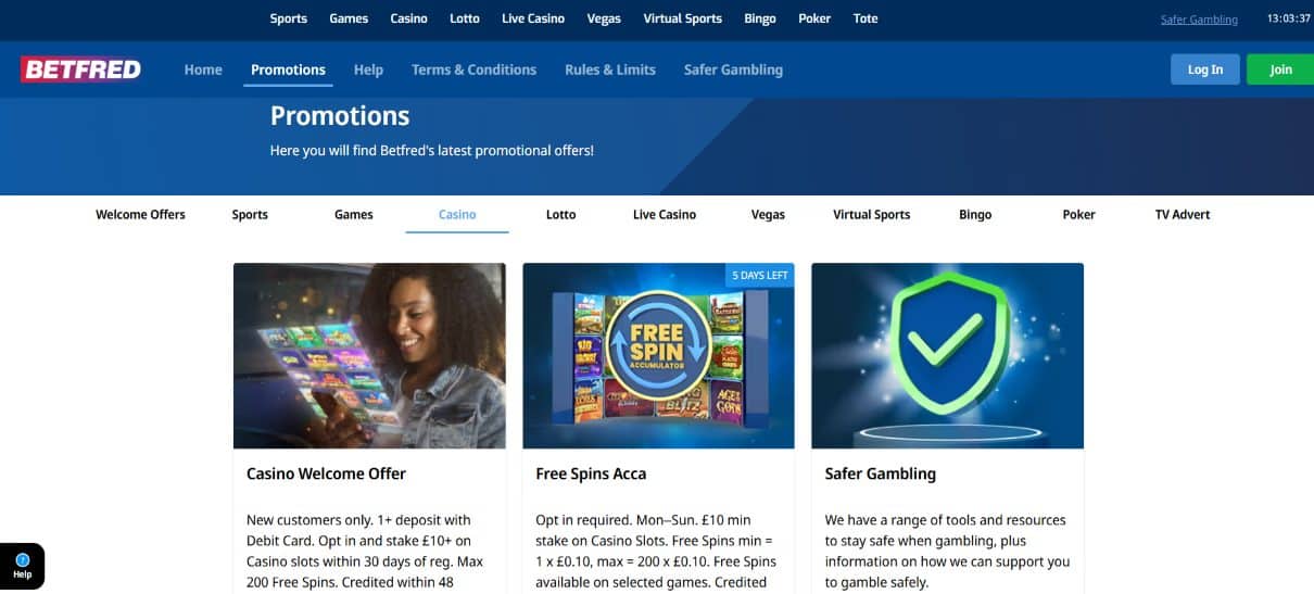 Casino Bonus Offers Betfred