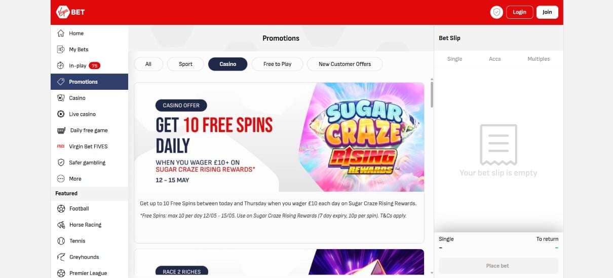 Casino Bonus Offers Virgin Bet