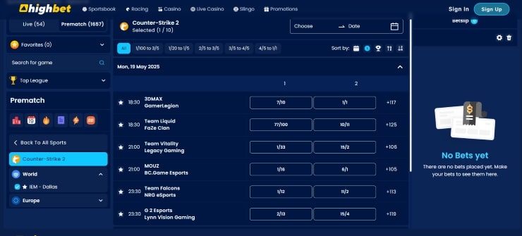 Esports Betting Sites Highbet 1