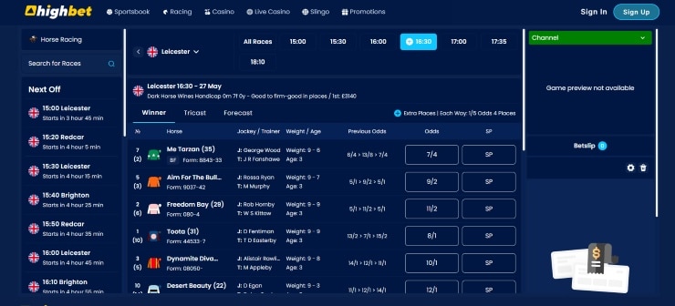 Horse Racing Betting Sites Not on Gamstop Highbet