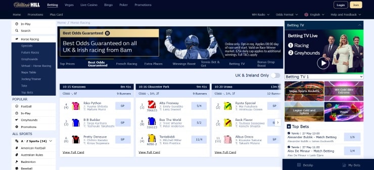 Horse Racing Betting Sites Not on Gamstop William Hill