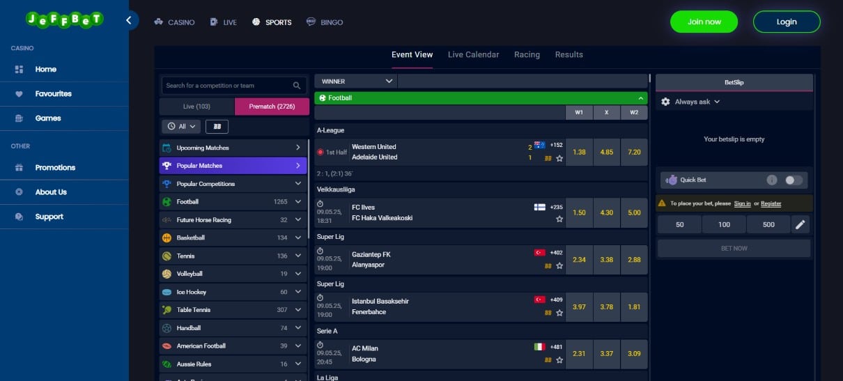 Jeffbet Bitcoin Betting Sites