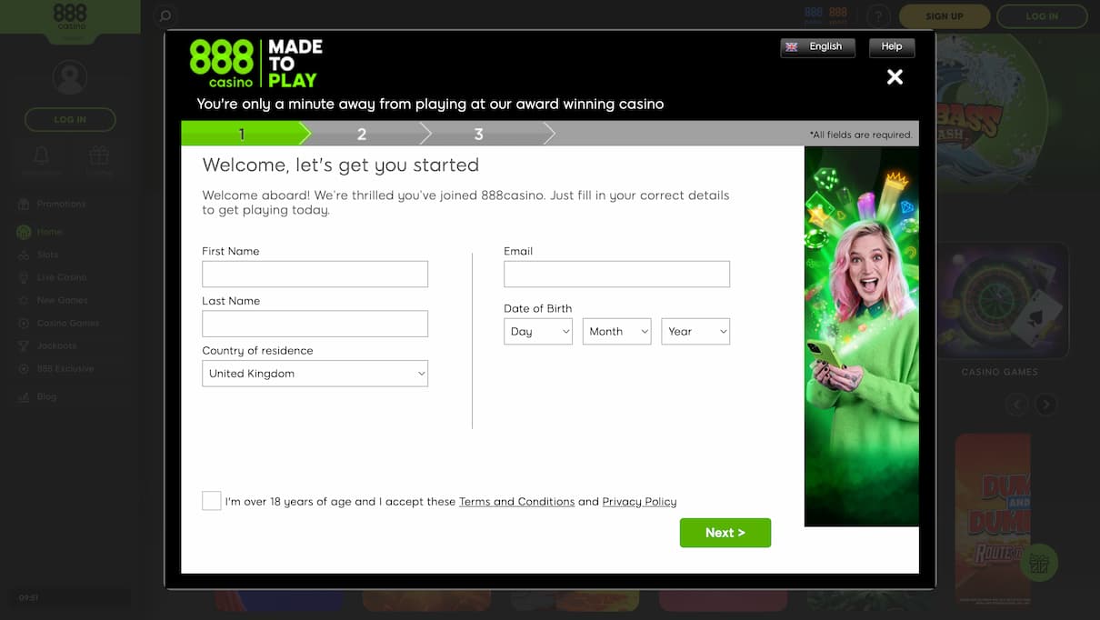 888Casino Register