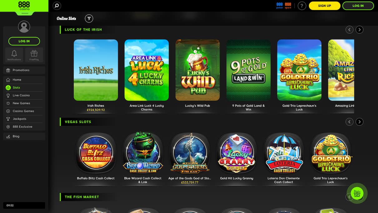 888Casino Game Selection