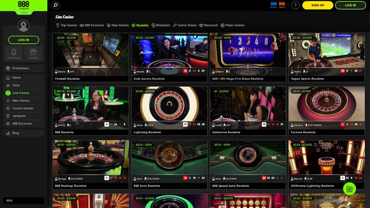 888Casino Best Live Casino