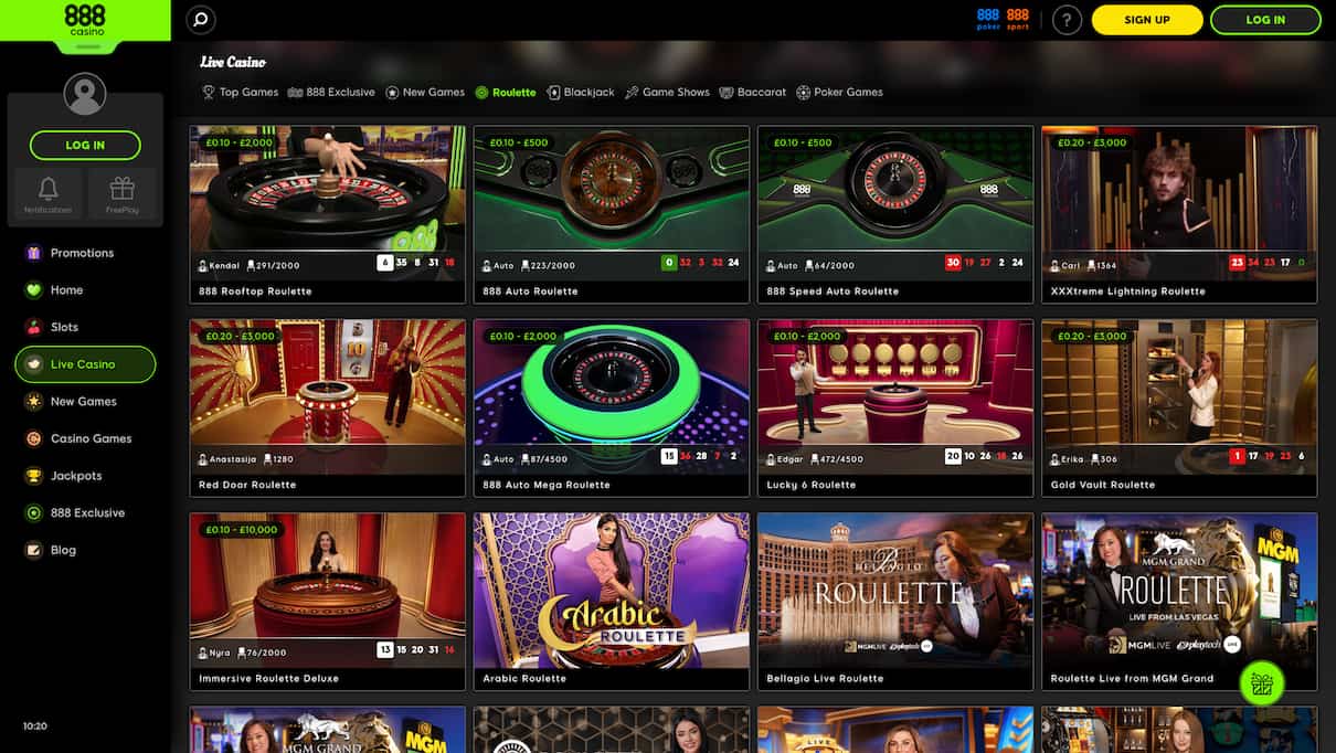 888Casino Best Roulette Site