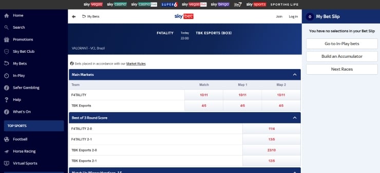 Valorant Betting Sites Sky Bet