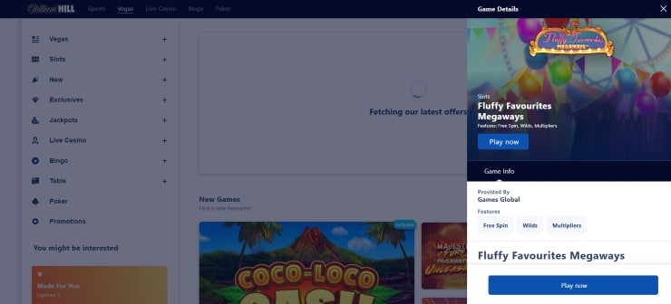Fluffy Favourites Slots not on Gamstop William Hill
