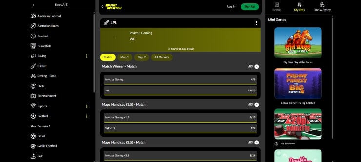 League of Legends Betting Sites Parimatch
