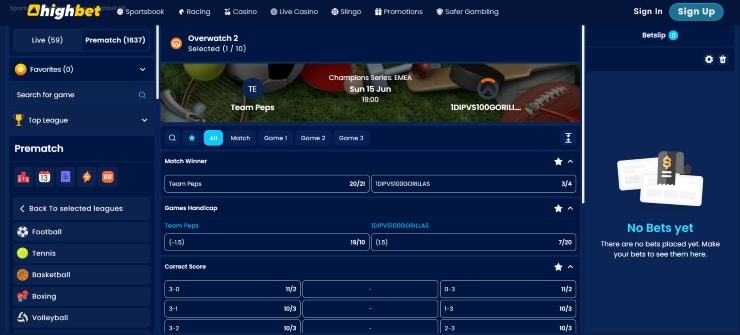 Overwatch Betting Highbet
