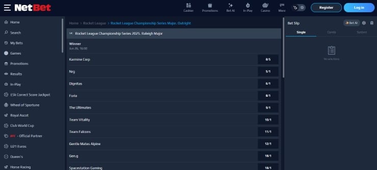 Rocket League Betting NetBet