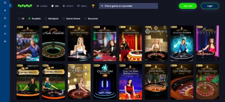 Roulette Not on Gamstop Jeffbet Live Dealer