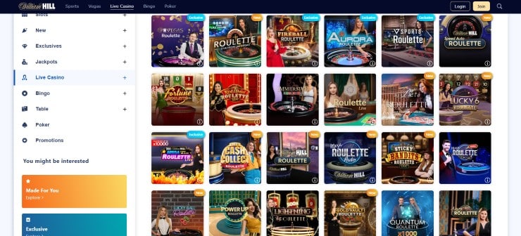 Roulette Not on Gamstop William Hill
