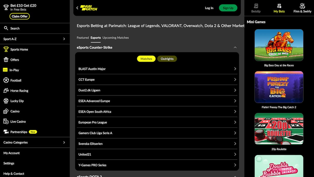 Parimatch UK Gambling Site