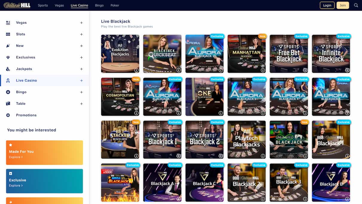 William Hill Best Blackjack Site