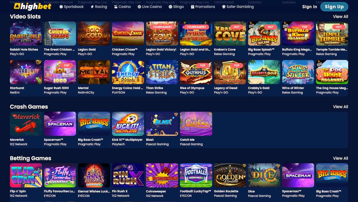 Highbet £1 Deposit Casino