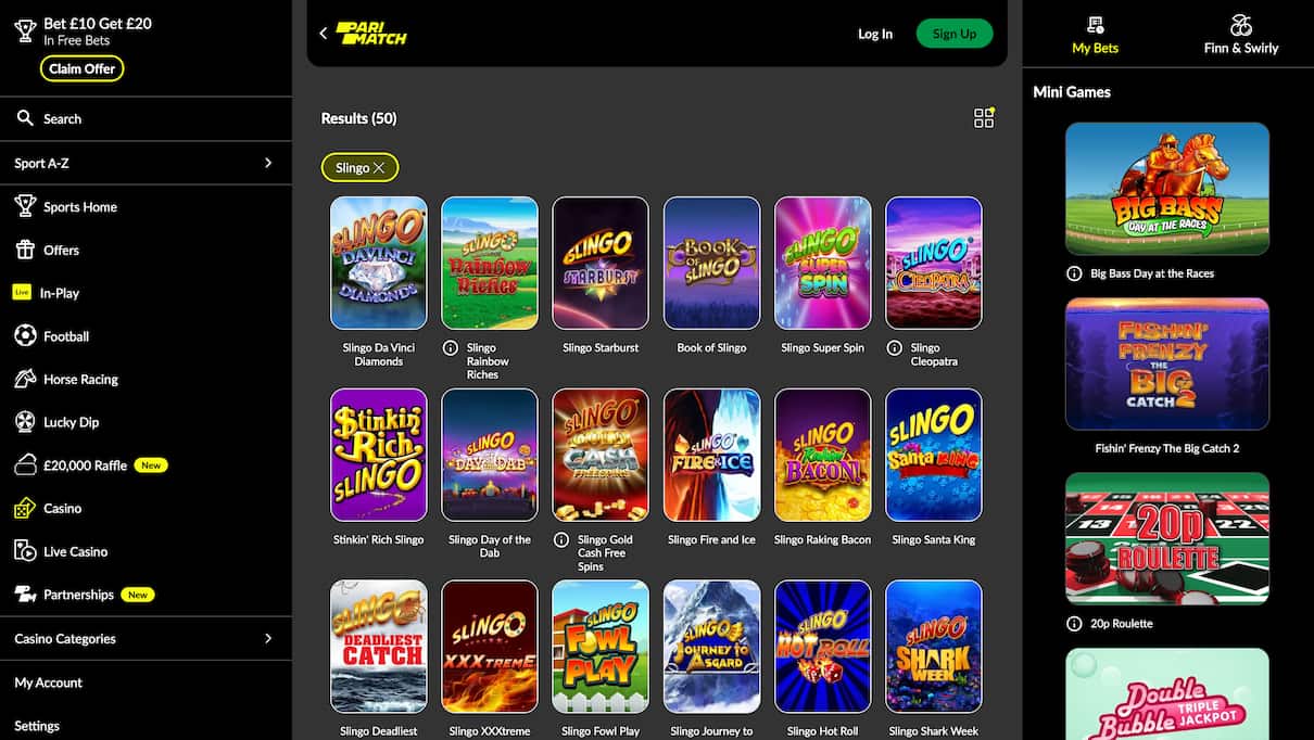 Parimatch £1 Deposit Casino