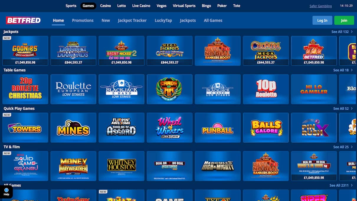 Betfred £1 Deposit Casino