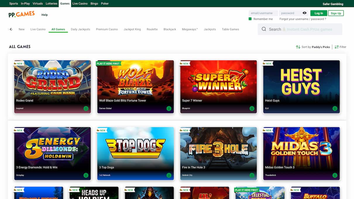Paddy Power Casino Games