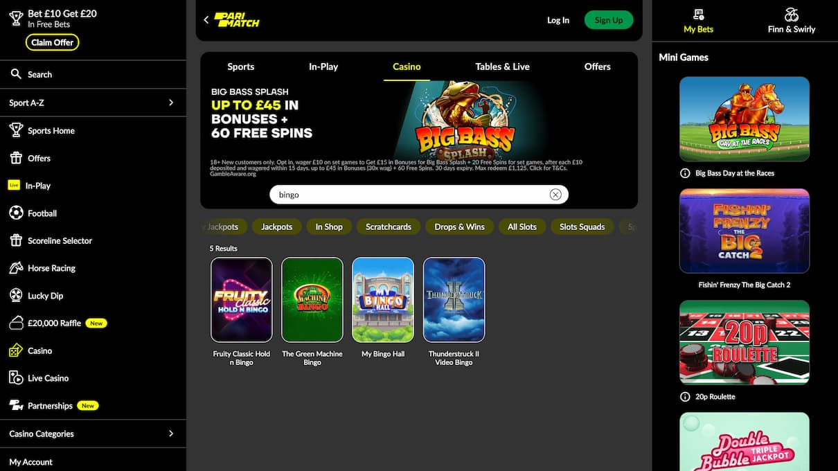 Parimatch Bingo Not on Gamstop