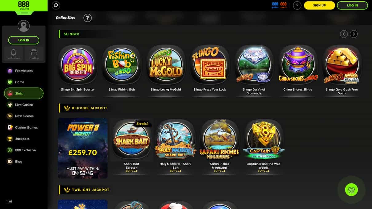 888Casino Slingo Not on Gamstop