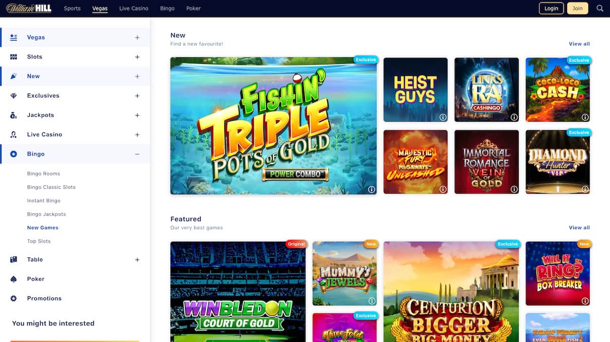 William Hill Slingo Not on Gamstop