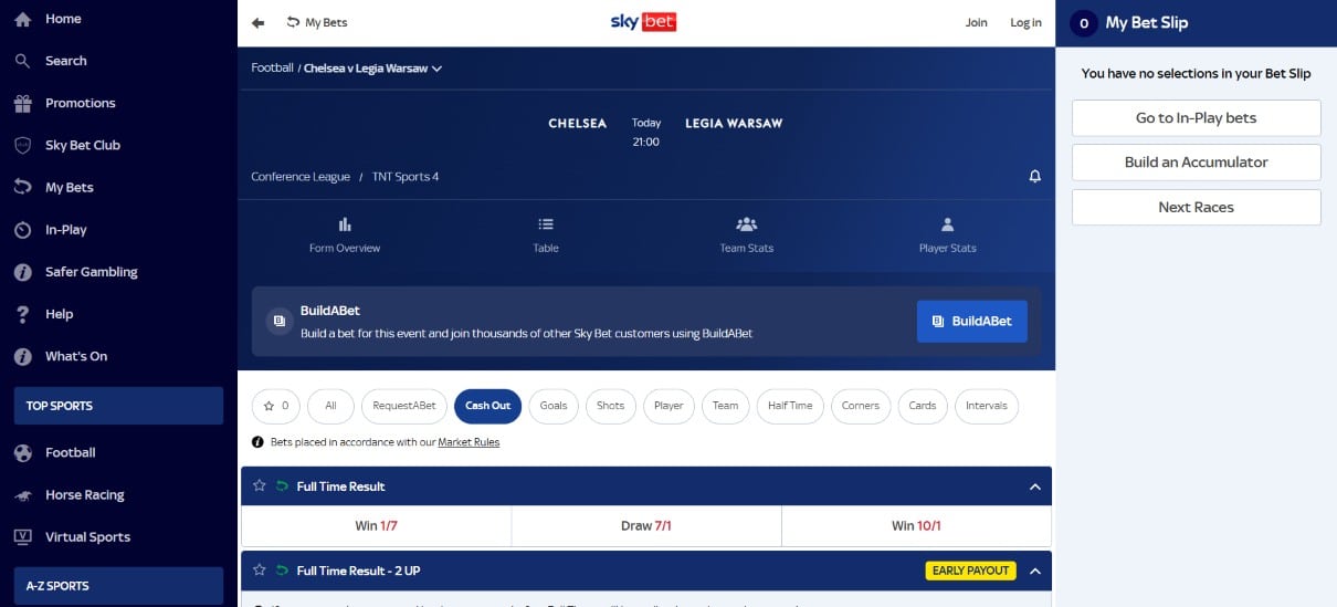 Sky Bet Best Cash Out Betting Sites