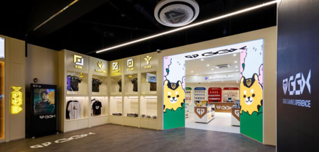 The Gen.G merchandise store inside GGX gaming venue
