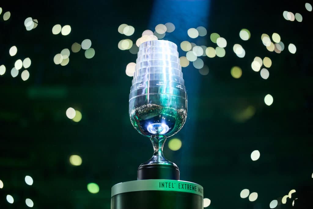 IEM Cologne 2025 - image shows the 2024 trophy.