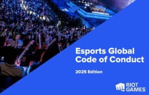 Screenshot of the cover page for the Esports Global Code of Conduct published by Riot Games, which includes the Riot Games harassment policy.