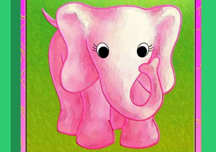 Fluffy Favourites Pink Elephant